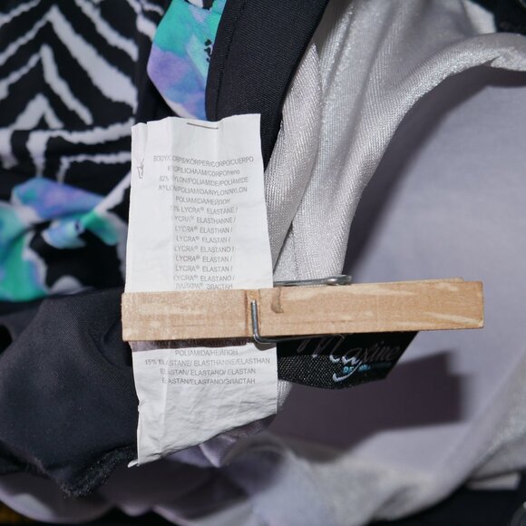 Maxine Of Hollywood Womens Size 16 Bandeau One Piece Swimsuit Zebra Garden - Picture 11 of 13